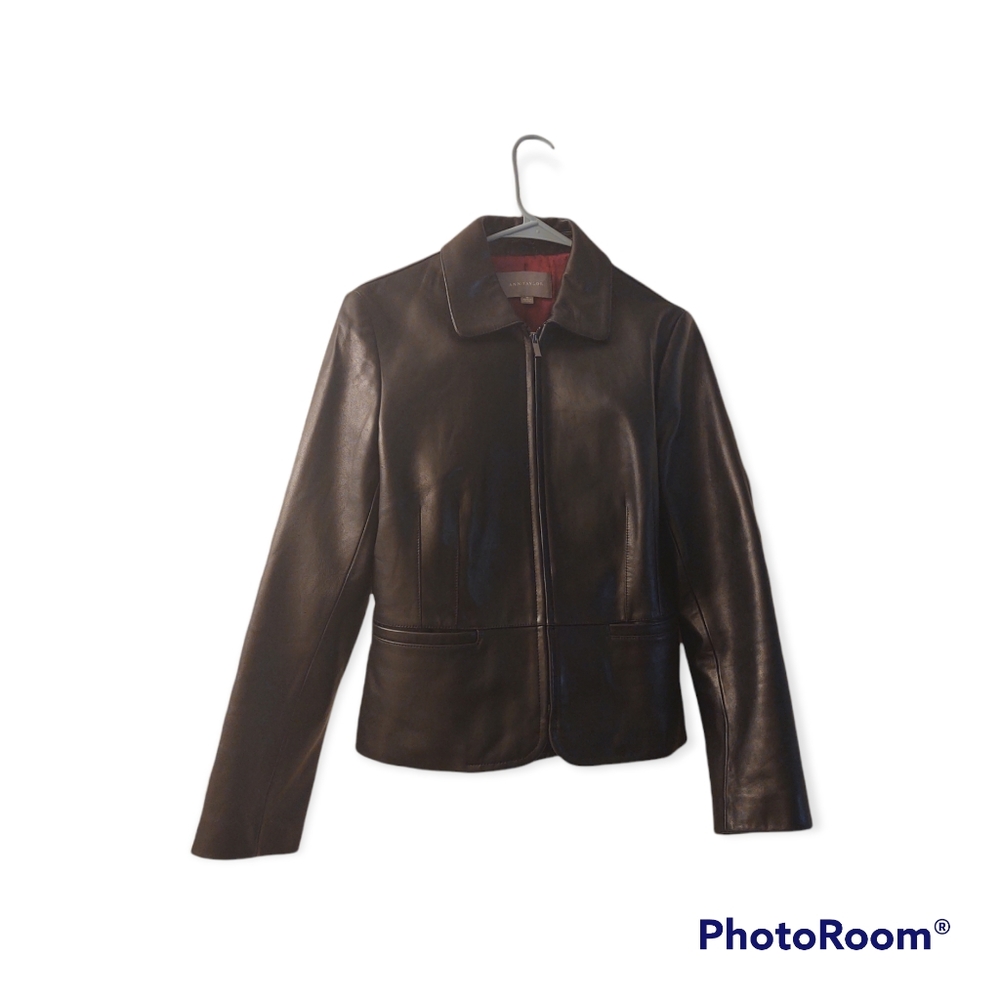 Ann Taylor black leather jacket
